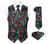 Enlision Hombres Chaleco de Navidad Funky Chaleco Corbata de Christmas Chalecos de Vestir para Hombre Negro XL