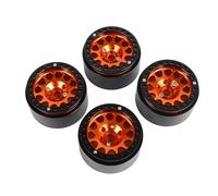 Enlybee 4Pcs 1:10 RC Crawler Car Metal Alloy Wheel Hub Tires, Fit for Axial SCX10 / SCX10II / 90046/90047, Easy Installation, Practical Design, Black and Silver Color Options (Black Gold)
