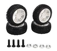 Enlybee 4Pcs 1/16 Scale White RC Car Tires for Stable Driving, Strong Cushioning, and Excellent Grip AXI31594W
