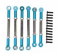Enlybee 6Pcs High Strength Aluminum Alloy RC Car Pull Rod Set, Shock Absorption, Wear Resistant, Replacement Metal Link Rods for ECX 2WD 1/10 RC, with Screws, Ideal Upgrade from Plastic Pa (Blue)