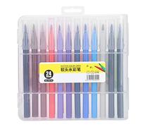 Enlybee Pensas sin acuarela lavables, punta de cepillo suave con control preciso, colores vibrantes para todos los niveles de habilidad, secado rápido y portátil, ideal para pinturas de (24 Colors)