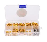 Enlybee RC Screw Washer Kit, Aluminum Alloy Material, Lightweight and Compact, Various Sizes, Anodic Oxidation Care, CNC Machining, for 1/10 1/8 RC Automobiles (Gold)