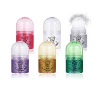 EnMart Glitter Corporal y Facial Gel Roll-On, Lentejuelas Brillantes con Aroma a Fruta, Maquillaje Brillante para Festivales, Ojos, Labios, Cabello - 6 Colores con Glitter Grueso