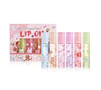 EnMart Set de 6 aceites labiales, brillo labial hidratante y voluminizador, bálsamo para labios secos, nutritivo, de larga duración, no pegajoso, hidratante, iluminador y revitalizante