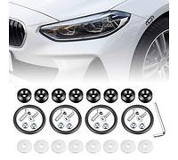 Enmoo 8 piezas de parachoques delantero trasero de coche sujetadores de liberación rápida arandelas arandelas de aluminio universales kit de pernos para parachoques de coche (Negro)