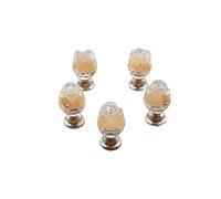 ENmrfvkz Pomos de cerámica para cajones de armarios, Perillas de cristal for cajones con un solo orificio, multicolor, 5 piezas, 20 mm(Transparent)