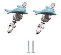 ENmrfvkz Pomos de cerámica para cajones de armarios, Perillas redondas de cerámica aleación zinc con un solo orificio, multicolor, 2 piezas for cajones y gabinetes(Dolphin-trumpet)