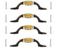 ENmrfvkz Pomos de cerámica para cajones de armarios, Tamaños múltiples multicolores de las manijas y perillas largas del gabinete cerámica 4pcs(Giallo,76 holes)