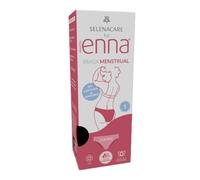 Enna Braga Menstrual Free Cut Talla 1 - Flujo Moderado (25 ml) - Sin Costuras, Invisible y Reutilizable - Ajuste XS-M - Negra