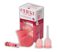 enna cycle easy - 2 Copas Menstruales, Caja Esterilizadora y Aplicador, TALLA M