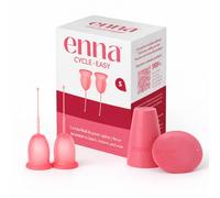 Enna Cycle Easy Talla S - 2 Copas Menstruales Reutilizables + Caja Esterilizadora - Silicona Médica - Easy Removal - Fabricadas en España