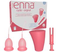 enna cycle original - 2 Copas Menstruales, Caja Esterilizadora y Aplicador, TALLA S