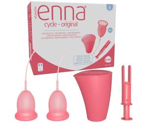 enna cycle original - 2 Copas Menstruales, Caja Esterilizadora y Aplicador, TALLA S