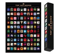 Enno Vatti - Póster de los 100 mejores libros para los amantes de la lectura. Incluye novelas clásicas de todos los tiempos, ilustraciones icónicas únicas y un empaque prémium. 42,8 x 59,4 cm.