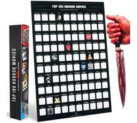 Enno Vatti Póster de película de terror, póster de las 100 mejores películas para rascar, póster aterrador con películas icónicas, regalo para fanáticos de películas de terror y adición única a