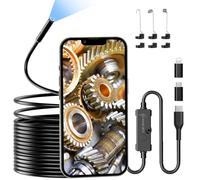 Ennovor Cámara de inspección endoscópica, endoscopio rígido Flexible de 1920P, boroscopio de 8 LED, cámara de inspección USB sin WiFi, cámaras de Drenaje de Tubo Impermeable IP67, para Android, iOS