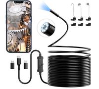 Ennovor Endoscopio Camara de Inspeccion 1920P HD de Serpiente, Cámara Endoscópica de Tipo-C, Cámara de Alcance con 8 Luces LED para Android e iOS Smartphone, iPad, Samsung (33 FT/10 M)