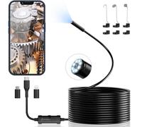Ennovor Endoscopio Camara de Inspeccion 1920P HD de Serpiente, Cámara Endoscópica de Tipo-C, Cámara de Alcance con 8 Luces LED para Android e iOS Smartphone, iPad, Samsung (16.5 FT/5 M)