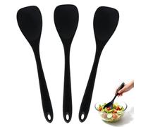 Ennoxwi 3 cucharas de cocina de silicona, resistentes al calor, utensilios de cocina de silicona, sin arañazos para sartenes antiadherentes, accesorios de cocina aptos para lavavajillas con ojal para