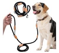 Ennoxwi Dog Lead, Correa para Perro 2.2m, Correa Retriever, Correa Perro Negro, Correa de Paseo y Correa Larga Ajustable para Perros Medianos y Grandes hasta 60kg,Versátil para Entrenamiento, Paseo