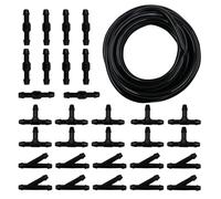 Ennoxwi Juego de 30 conectores de manguera de agua para limpiaparabrisas, juego de 30 piezas en 3 tipos con manguera de lavado de parabrisas de 3 m, kit de reparación universal para sistemas de