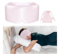 ENNSOO Antifaz de seda para dormir, máscara de dormir para dormir con banda ajustable para dormir, antifaz cómoda y pesada para mujeres y hombres, viajes y siestas