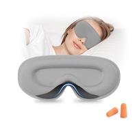 ENNSOO Antifaz para dormir con peso, antifaz para dormir para mujeres y hombres, con bloqueo 3D, antifaz para dormir con correa ajustable, cubierta de ojos para viajes, siesta o yoga, color gris