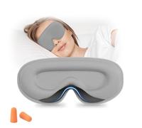 ENNSOO Antifaz para dormir para hombres y mujeres, máscara de dormir 3D con correa ajustable, bloqueo de luz, diseño patentado, venda nocturna, cubierta suave para viajes, gris
