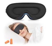 ENNSOO Máscara de dormir para dormir de lado, paquete completo de 2 antifaz 3D con bloqueo de luz y cero presión, para mujeres y hombres, suave, transpirable, opaca, viajes, noche, con los ojos