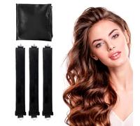 ENNSOO Rizador de cabello sin calor, varillas de terciopelo con gancho para rizos soplados, juego de rizos nocturnos para todo tipo de cabello, juego de rizos sin calor de satén con bufanda para