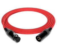 enoaudio Mogami 2534 - Cable de micrófono simétrico para Quad Professionel Studio, Neutrik Gold XLR hembra, XLR macho, HiFi, rojo, 3,0 m