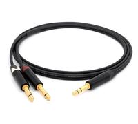 enoaudio Mogami 3106 micrófono estéreo Y-Cable | Neutrik 6,3mm TRS - Neutrik 6,3mm TS (L,R) | HiFi - 7,0 m