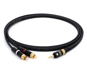 enoaudio Mogami 3106 micrófono estéreo Y-Cable | VIABLUE 24k oro T6S conector jack 3.5mm stereo - Neutrik RCA (L,R) | HiFi - 2,0 m