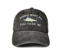 Enodtter Sombreros bordados de béisbol de las mujeres me quieren pescado me temen