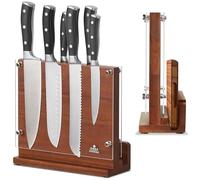 ENOKING Soporte Iman Cuchillos De Cocina Con Escudo AcríLico, Soporte MagnéTico Cuchillos Cocina De Doble Lado, Porta Cuchillos Acacia Para Cocina, Tacoma Sin Cuchillo 26 x 23,5 cm