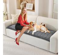 ENONCI Funda Gruesa de Franela para sofá Apta para Mascotas, Suave y cómoda, diseño Antideslizante, Segura y Duradera, Lavable a máquina (Gris Oscuro, 70 x 150 CM)