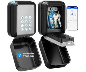 ENONEO Caja de Seguridad para Llaves - TTlock Smart Lock Box Bluetooth Antirrobo [Impermeable IP65 & Acceso de Gestión Avanzada] Exterior Caja Fuerte Llaves Combinacion Caja Llave Seguridad