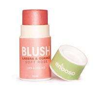 Enooso - Blush en barra para Mejillas, Labios y Ojos Rosa - Iluminador Facial Natural, Perfumado y Nutritivo con Microperlas - Maquillaje Brillante 100% Vegano y Artesanal