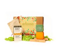 Enooso - Caja de regalo con 3 productos de regalo Beauty - Champú sólido revitalizante, cera en barra para el cabello + peine de madera | Set de regalo fabricado en Italia | ecosostenible vegano