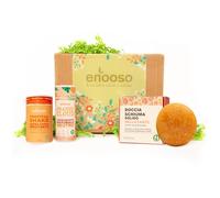 Enooso - Caja de regalo con 3 productos de regalo Beauty - Crema corporal de mango y papaya, gel de ducha aterciopelado, desodorante sólido | Set de regalo fabricado en Italia | ecosostenible vegano
