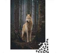 Enorme Lobo Rubio en el Bosque Rompecabezas Puzzle,38x26cm/1000pcsAdulto Juego EduGatoivo Decoración del Hogar
