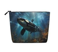 Enormes ballenas asesinas para mujer, neceser y cosmético, bolsa de almacenamiento unisex para artículos de aseo personal