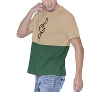Enorsia Camiseta de corte y costura para hombre, corte y costura, corte regular, 100% algodón, cuello redondo, manga corta, con estampado de pecho de ritmo musical, en 4 colores, S-XXL, verde, S