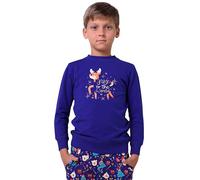 Enorsia Sudadera de Navidad para niños con estampado de renos Joy to the World, suave, para invierno, para niños, sudadera de Navidad para niños, azul, 7 años