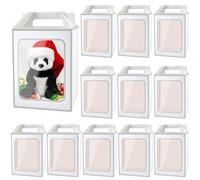 Enorteen 12 bolsas de regalo transparentes con ventana transparente, cajas de regalo, cajas de caramelos, bolsas de papel, cajas de flores, bolsas de ramo para despedida de soltera, regalos,