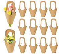 Enorteen 30 bolsas de regalo de papel de estraza con flores, bolsas de regalo con asa, bolsas de regalo florales para Acción de Gracias, cumpleaños, bodas, fiestas