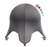 ENOVI Pelotas ergonómicas con funda y ruedas para muebles, para oficina, silla de oficina (gris profundo, 60-65 cm de altura del asiento)