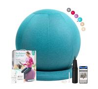 ENOVI ProBalanceΩ - Silla de pelota de yoga, pelota de ejercicio con funda y base para oficina y hogar, parto y embarazo, 55 cm, AB