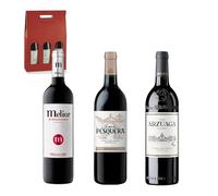 ENOVINOS Cesta Gourmet Regalo Navidad Empresas, Familia y Amigos - Caja Vinos Seleccionados: Pesquera, Arzuaga y Melior Matarromera
