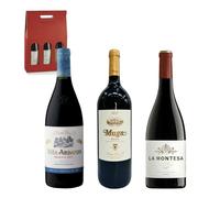 ENOVINOS Cesta Gourmet Regalo Navidad Empresas, Familia y Amigos - Caja Vinos Seleccionados: Viña Ardanza, La Montesa y Muga